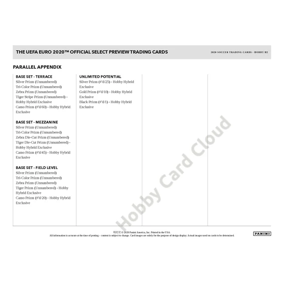 2020 PANINI Select EURO Soccer Hybrid H2 Box