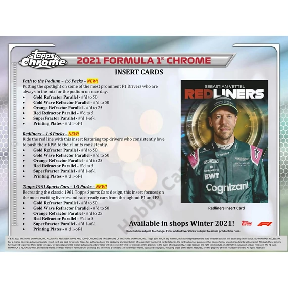 2021-22 TOPPS Chrome Formula 1 Hobby Lite Box