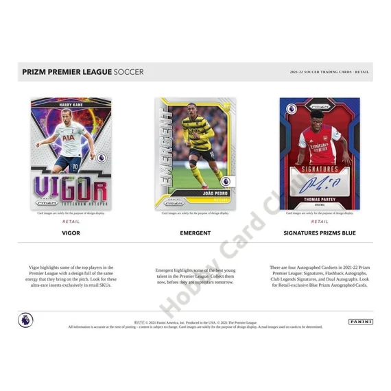 2021-22 PANINI Prizm Premier League EPL Soccer Retail Box csomag