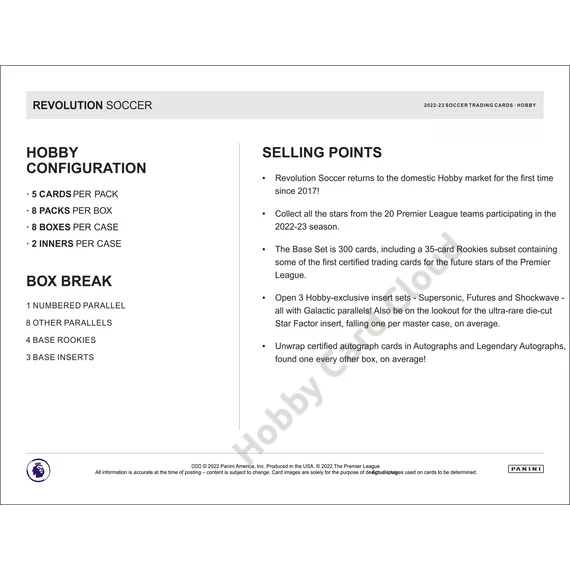 2022-23 PANINI Revolution Premier League Soccer Hobby Box